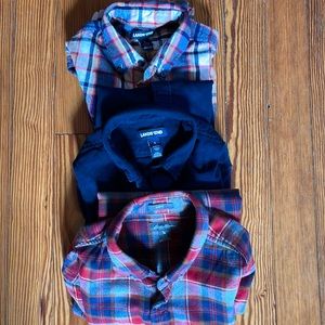 Lands End and Eddie Bauer Slim Fit Flannel Shirts Small
